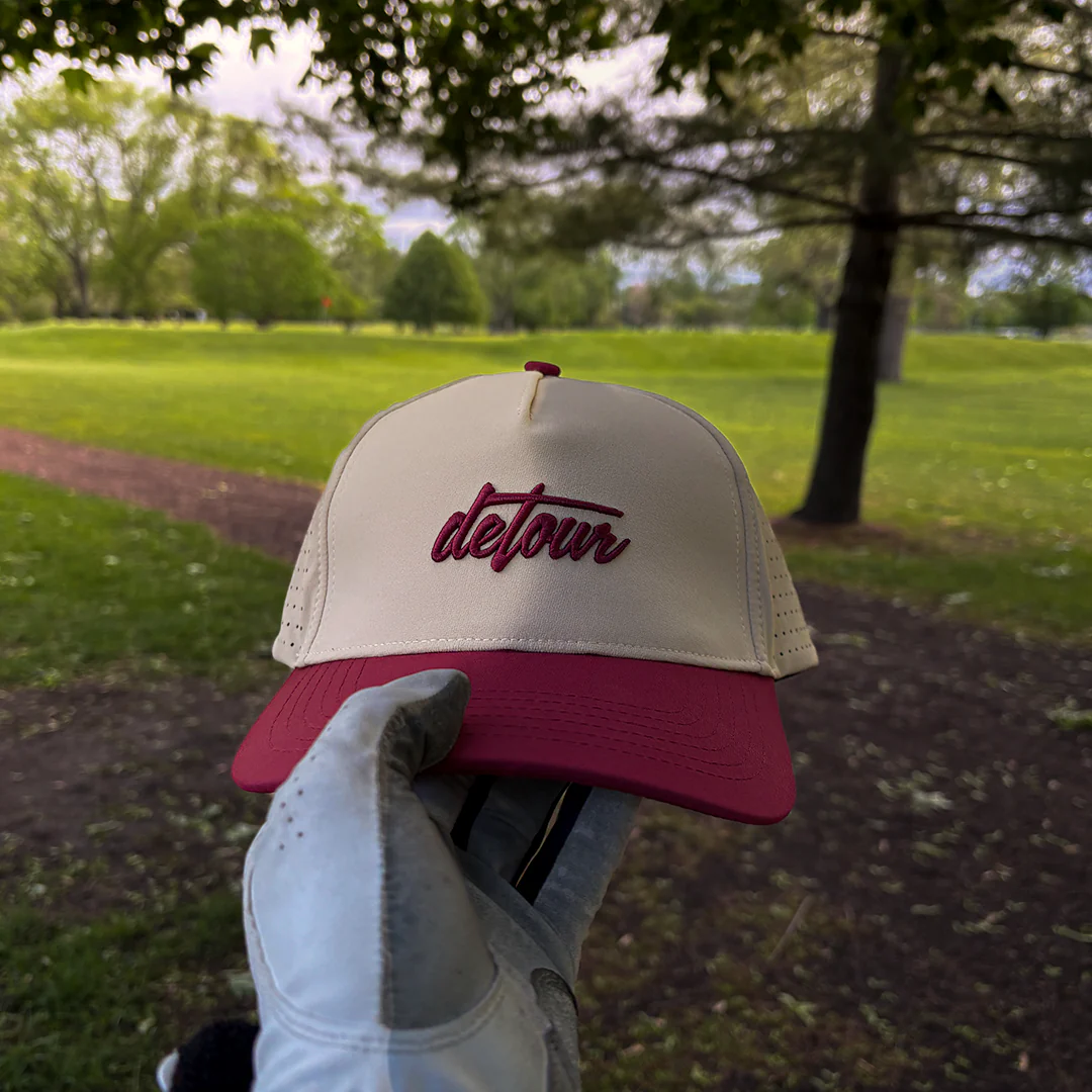 Burgundy & Tan Snapback Hat - Image 3
