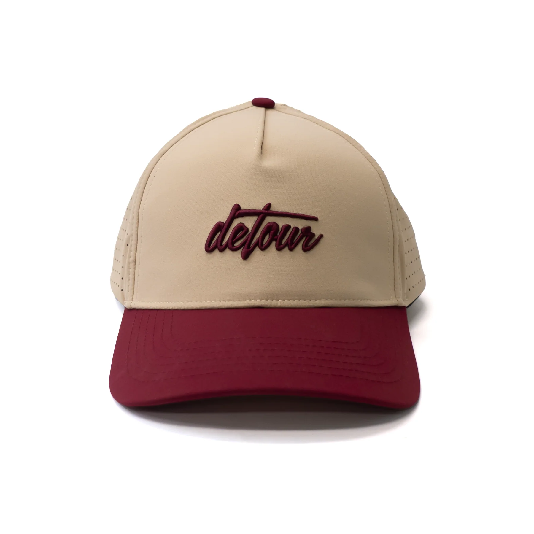 Burgundy & Tan Snapback Hat - Image 4